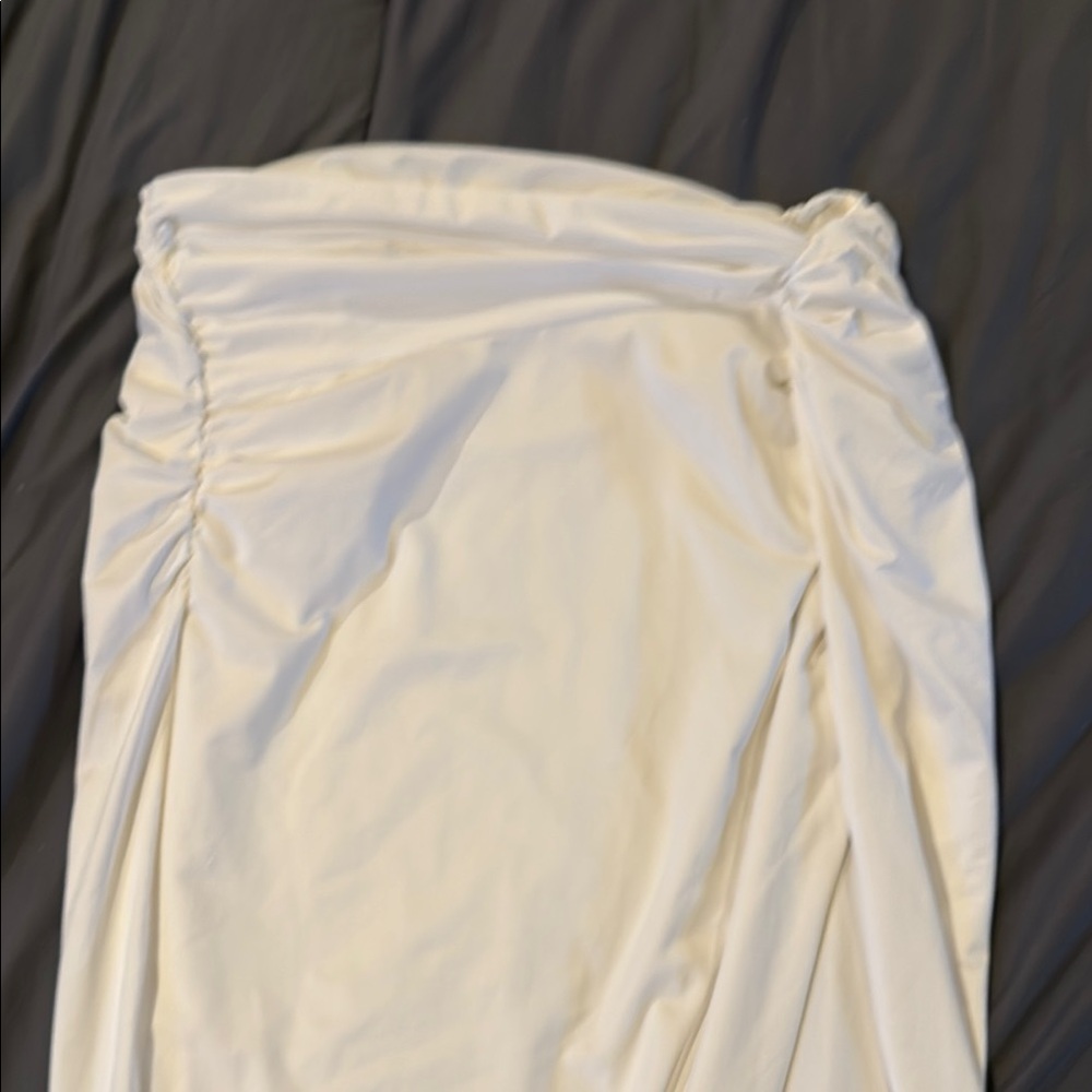 White Ruched Two-Piece Set - Picture 4 of 5